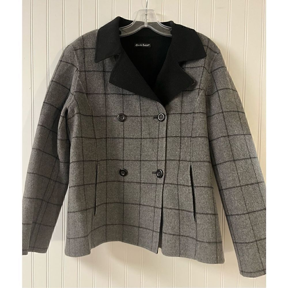 Alexandra Bartlett wool jacket plaid size Large